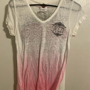 Harley-Davidson White and Gray T-Shirt with Logo